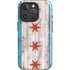 Chicago Flag Dark Wood iPhone 16 Pro Magsafe Impact Case